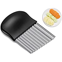Cortador Ondulado de Acero Inoxidable- Cortador de Patatas Fritas con Utensilios de Cocina para Cortar Patatas- Batatas…